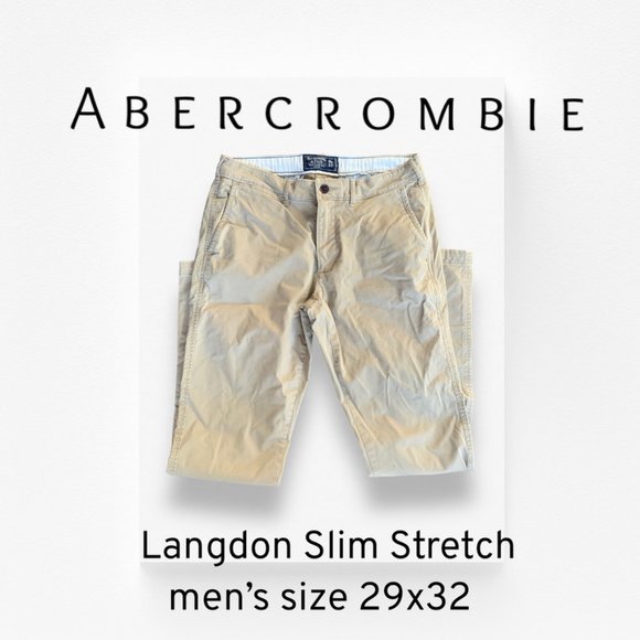 Abercrombie Fitch Pants Abercrombie Fitch Mens 29x32 Langdon Slim Stretch Khaki Pants Like